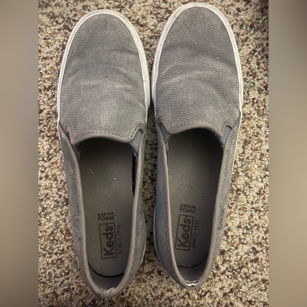 Keds Classic Gray Canvas Slip-Ons
